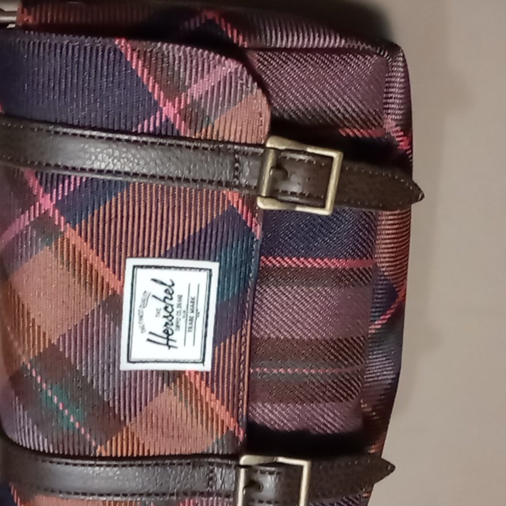 Herschel Plaid Mini Crossbody Purse w Snaps - Picture 3 of 11